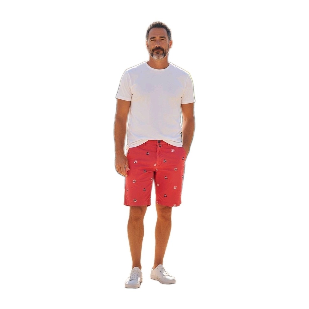 DENIM & FLOWER Ricky Singh Mens 34 Stars & Stripes Shorts Red White 4th Of July